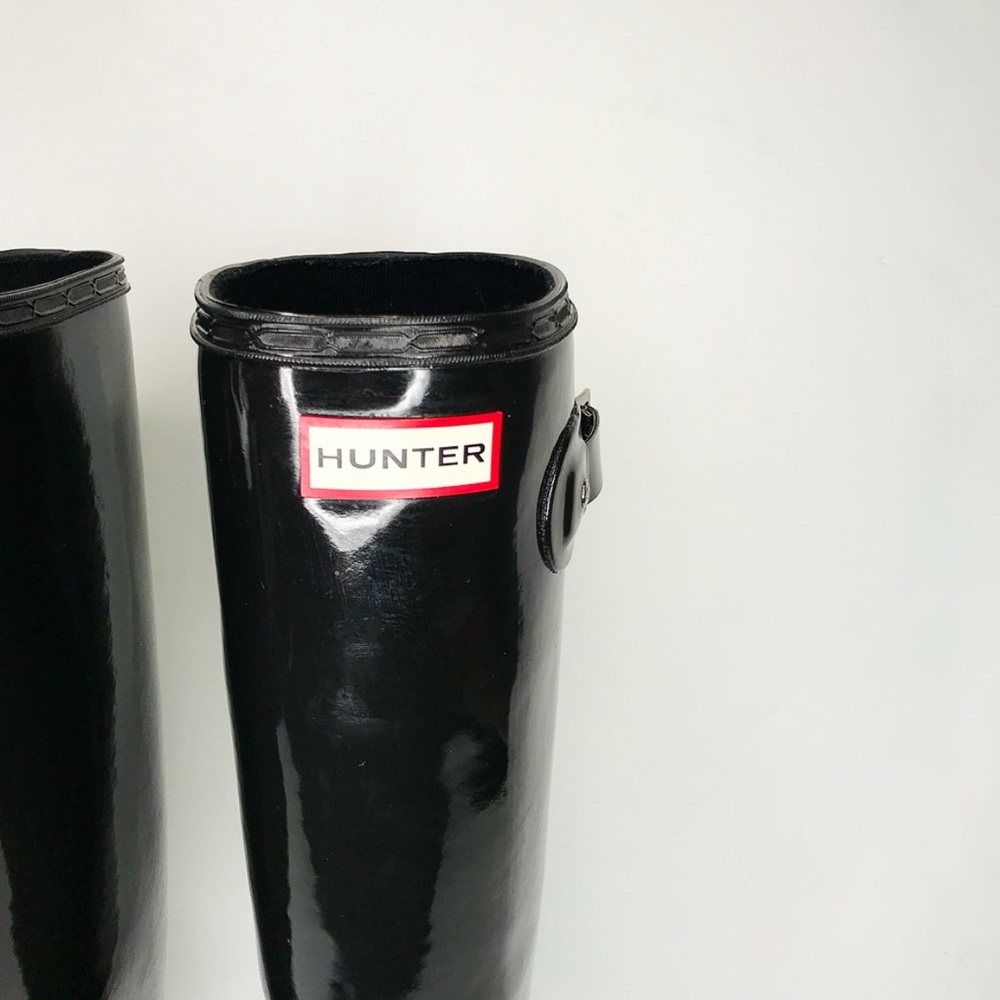 Hunter boots original tall black gloss size 8 - Picture 4 of 7